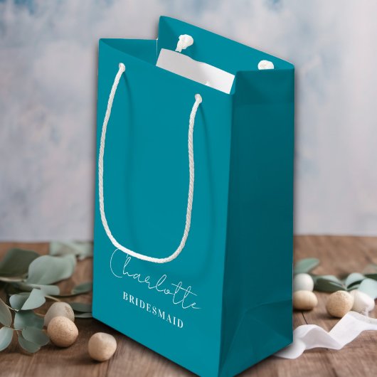 bruidsmeisje | Minimalistisch script Ocean Calm Bl Klein Cadeauzakje