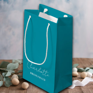 bruidsmeisje | Minimalistisch script Ocean Calm Bl Klein Cadeauzakje