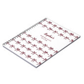 Bruidsmeisje Modern Bourgondië Schrift Naam Datum Notitieboek (Linkerzijde)