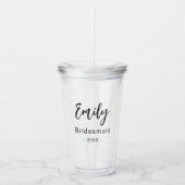 Bruidsmeisje Modern Elegante Bruiloft  Acryl Drinkbeker (Voorkant)