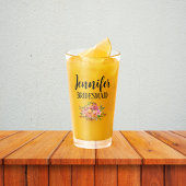 bruidsmeisje | Modern Floral gepersonaliseerd Shot Glas