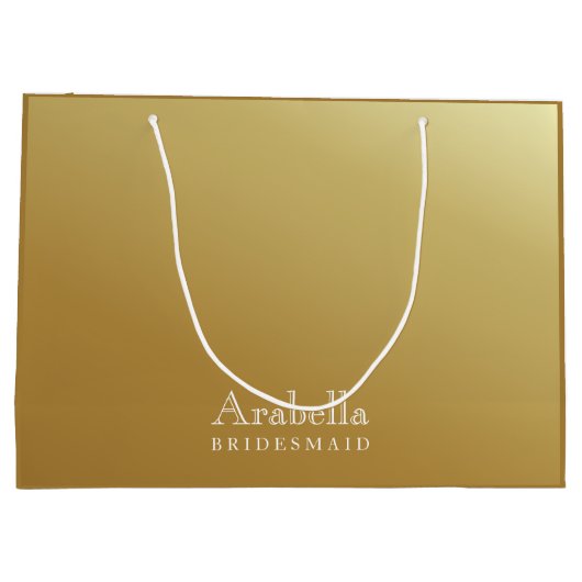 bruidsmeisje | Modern Glamorous Ombre Goud Groot Groot Cadeauzakje (Achterkant)