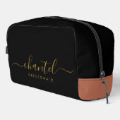 Bruidsmeisje Modern Gold Script Zwart Toilettasje (Rechterhoek)