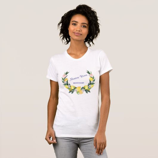 Bruidsmeisje Modern Lemons Blue Vrijgezellenfeest  T-shirt (Voorkant volledig)