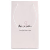 Bruidsmeisje Modern Minimalistisch Monogram Blush  Klein Cadeauzakje (Achterkant)