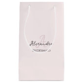 Bruidsmeisje Modern Minimalistisch Monogram Blush  Klein Cadeauzakje (Voorkant)