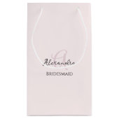 Bruidsmeisje Modern Minimalistisch Monogram Blush  Klein Cadeauzakje (Achterkant)