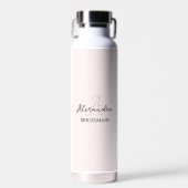 Bruidsmeisje Modern Minimalistisch Monogram Blush  Waterfles (Voorkant)