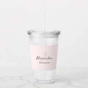 Bruidsmeisje Modern Minimalistisch Schrift Bruidsm Acryl Drinkbeker