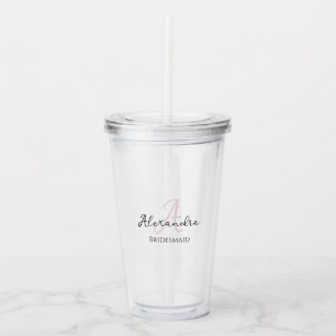 Bruidsmeisje Modern Minimalistisch Schrift Juffrou Acryl Drinkbeker