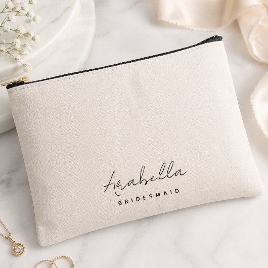 Bruidsmeisje | Modern Minimalistisch Schrift Roze Etui