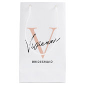 Bruidsmeisje Modern Minimalistisch Script Blush Ro Klein Cadeauzakje (Voorkant)