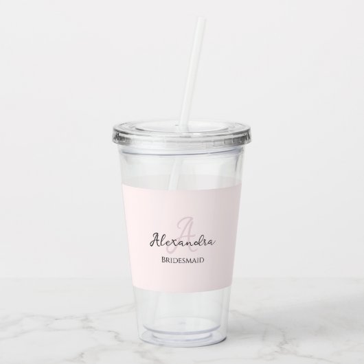 Bruidsmeisje Modern Minimalistische Script Bachelo Acryl Drinkbeker (Achterkant)