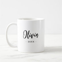 Bruidsmeisje Modern Mok Cadeau | Zwart Wit