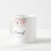Bruidsmeisje Modern Rustieke Bloemen Mok Cadeau | (Voorkant links)