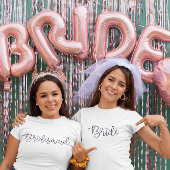 Bruidsmeisje Modern Schrift Diamant Bachelorette T-shirt
