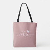 Bruidsmeisje Modern Schrift Hart Stof Roze Tote Bag (Achterkant)