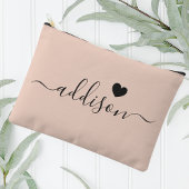 Bruidsmeisje Modern Schrift Roze Beige Hart Etui