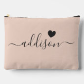 Bruidsmeisje Modern Schrift Roze Beige Hart Etui (Voorkant)