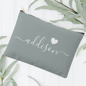 Bruidsmeisje Modern Schrift Sage Groen Hart Etui