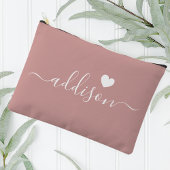 Bruidsmeisje Modern Schrift Stof Rose Hart Etui