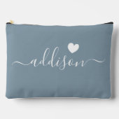 Bruidsmeisje Modern Schrift Stofblauw Hart Etui (Voorkant)