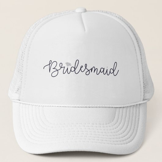 Bruidsmeisje Modern Script Diamond Bachelorette Trucker Pet (Voorkant)