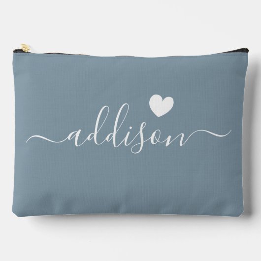 Bruidsmeisje Modern Script Dusty Blue Heart Etui (Voorkant)