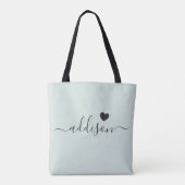 Bruidsmeisje Modern Script Hart Bord Mint Tote Bag (Achterkant)