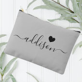 Bruidsmeisje Modern Script Warm Grijs Hart Etui