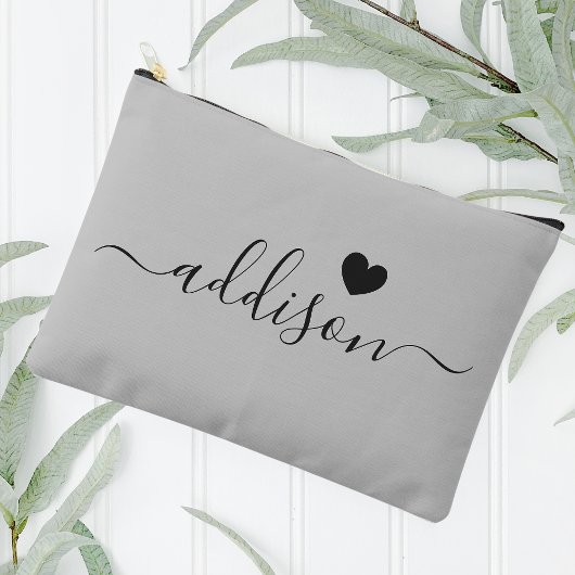 Bruidsmeisje Modern Script Warm Grijs Hart Etui