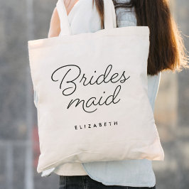 Bruidsmeisje Moderne Kalligrafie Bruiloft Tote Bag