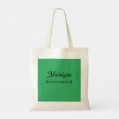 Bruidsmeisje Moderne Minimalistische Groene Tote T Tote Bag (Achterkant)