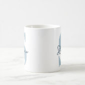 Bruidsmeisje | Moderne Stofblauwe Monogram Eerste Koffiemok (Center)
