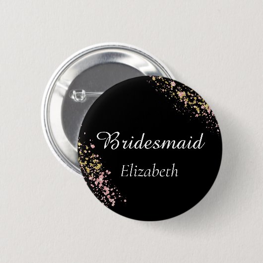 Bruidsmeisje monogram ronde button 5,7 cm (Voorkant /achterkant)