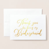 Bruidsmeisje Mooie bruiloft Dank u Folie Kaarten (Voorkant met envelop)