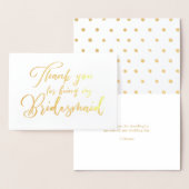 Bruidsmeisje Mooie bruiloft Dank u Folie Kaarten (Display)