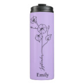 Bruidsmeisje Morning Glory September Geboortebloem Thermosbeker (Voorkant)