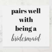 Bruidsmeisje Mousserende Wijn Bruidsmeisje Voorste Sparkling Wijnetiket (Enkel label)