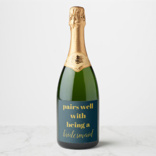Bruidsmeisje Mousserende Wijn Wees Mijn Bruidsmeis Sparkling Wijnetiket