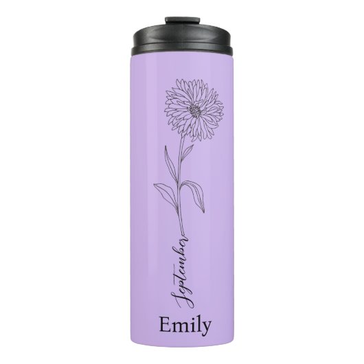 Bruidsmeisje Naam Aster September Geboorte Bloem G Thermosbeker (Voorkant)