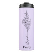 Bruidsmeisje Naam Gladiolus Augustus Geboorte Bloe Thermosbeker (Voorkant)