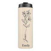 Bruidsmeisje Naam Honeysuckle Juni Geboortebloem Thermosbeker (Voorkant)