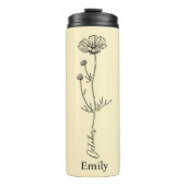 Bruidsmeisje Naam Kosmos Oktober Geboorte Bloem Gi Thermosbeker (Voorkant)