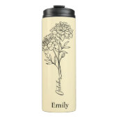 Bruidsmeisje Naam Marigold Oktober Geboorte Bloem Thermosbeker (Voorkant)