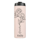 Bruidsmeisje Naam Peony November Geboorte Bloem Gi Thermosbeker (Voorkant)