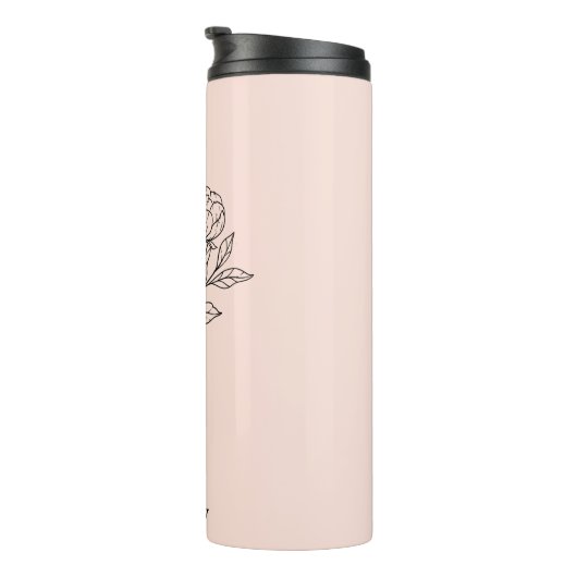 Bruidsmeisje Naam Peony November Geboorte Bloem Gi Thermosbeker (Geroteerd rechts)