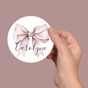 Bruidsmeisje naam roze Boog Ze Krijgt Haar Trouwju Ronde Sticker
