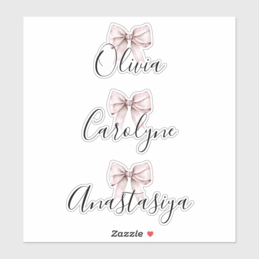 Bruidsmeisje naam roze Strik Zij Krijgt de Knoop A Sticker (Vel)