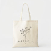 Bruidsmeisje naam rustieke wilde bloem tote bag (Voorkant)